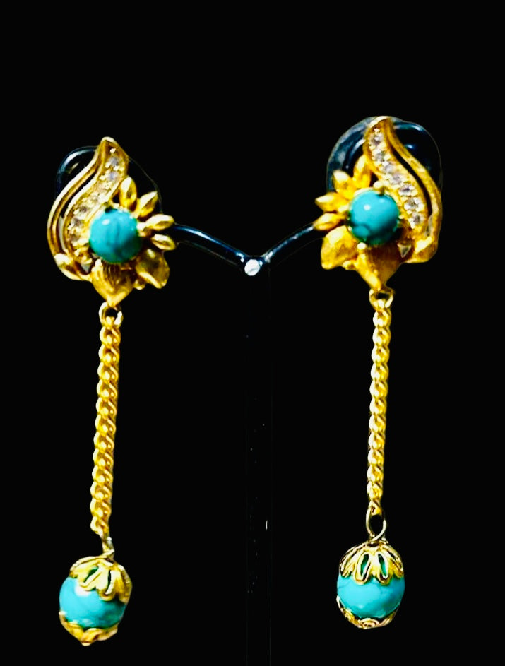 Oxidized silver jhumkas earrings with blue stone peacock & tibetan tribal  designs for women & girls - Digital Dress Room - 4203264