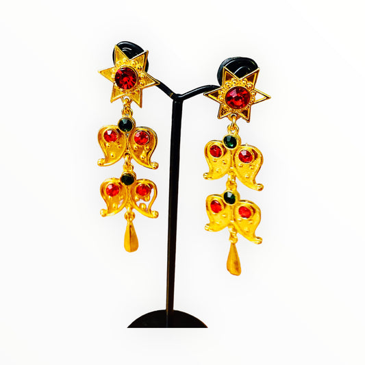 Ethnic gold plated earring