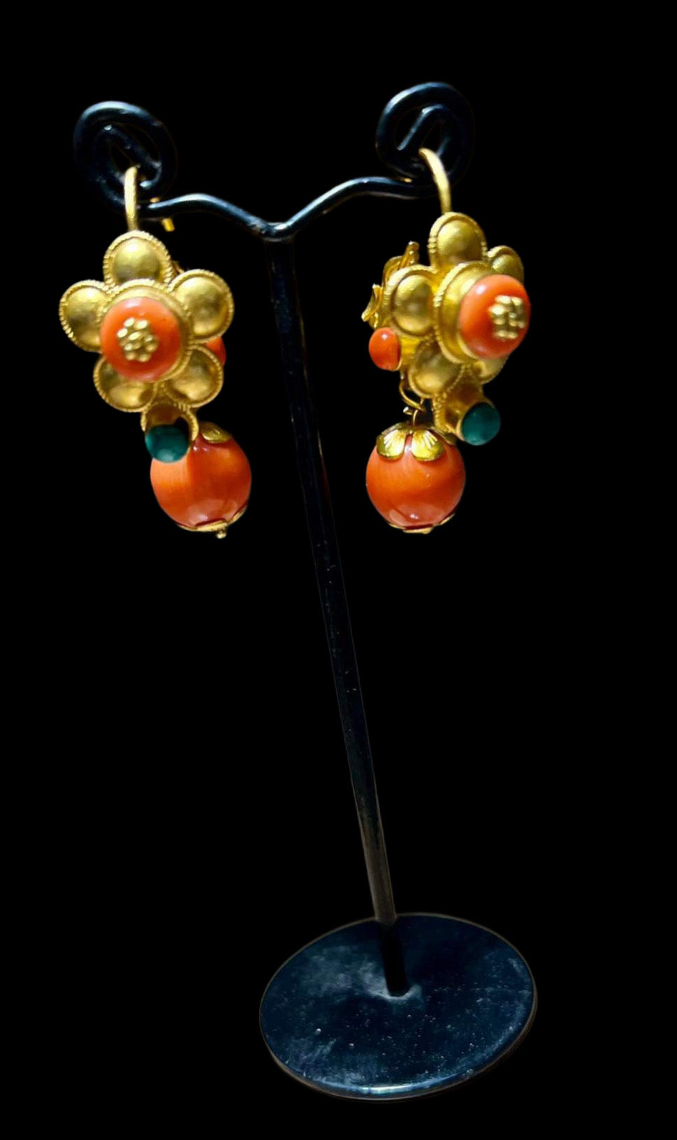 Gold plated Tibetan style earrings