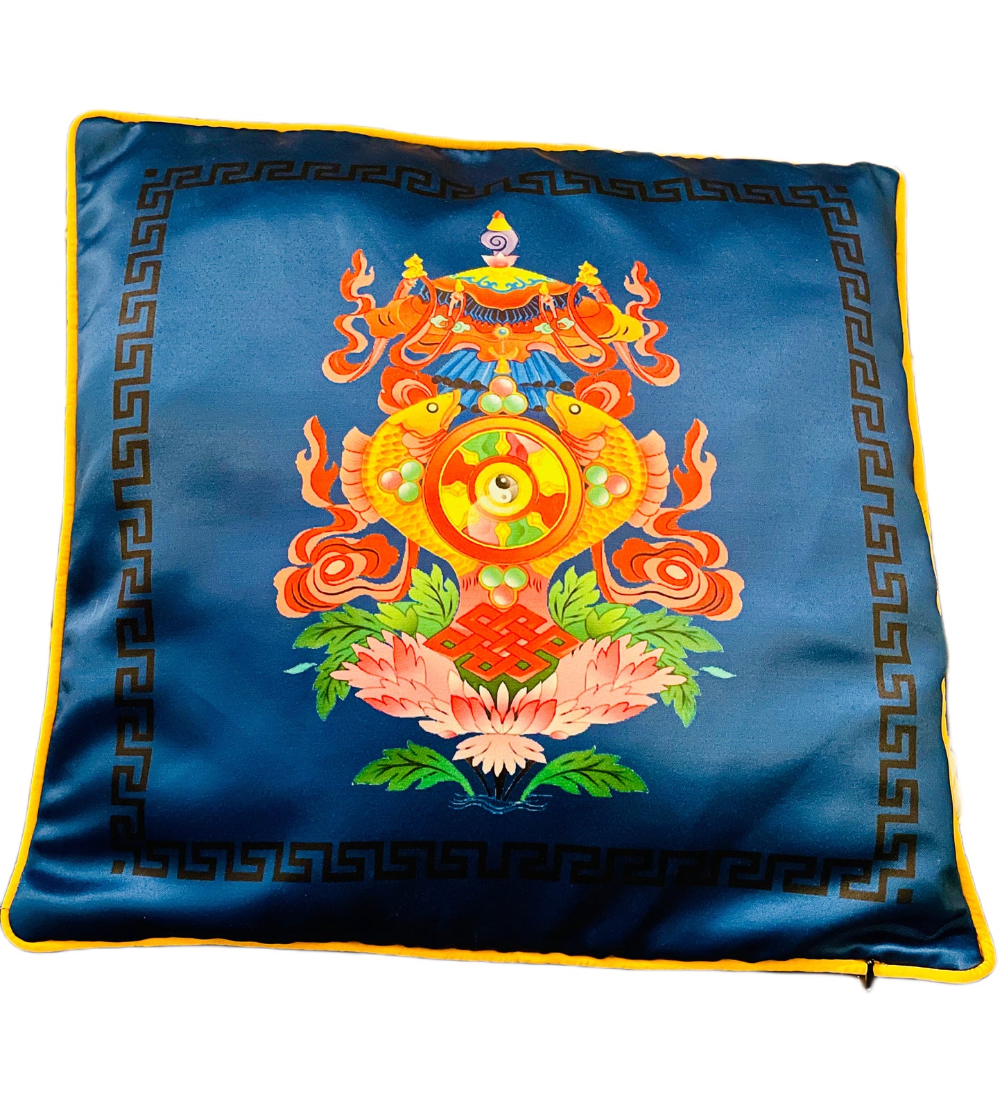 Tibetan print cushion cover 40x40cms Set of 5 - Navy Blue