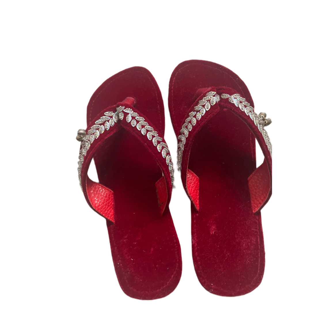 Velvet Nepalese kids slippers